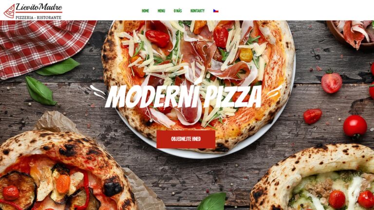 lievito madre homepage: pizza menu